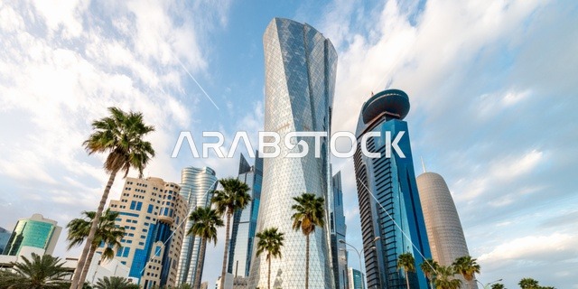 الفن الهندسي المعماري للأبراج وناطحات السحاب بمنطقة دفنة في دولة قطر، النمو والتقدم العمراني على الطراز الحديث للمباني المطلة على كورنيش مدينة الدوحة