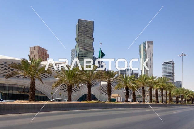 ابراج مركز الملك عبدالله المالي (كافد) في مدينة الرياض في النهار, تحقيق النهضة الاقتصادية, الشركات الرائدة في الخدمات المصرفية، الوجهة المثالية للمال والأعمال في المملكة العربية السعودية، الفن الهندسي المعماري على الطراز الحديث للمباني التجارية