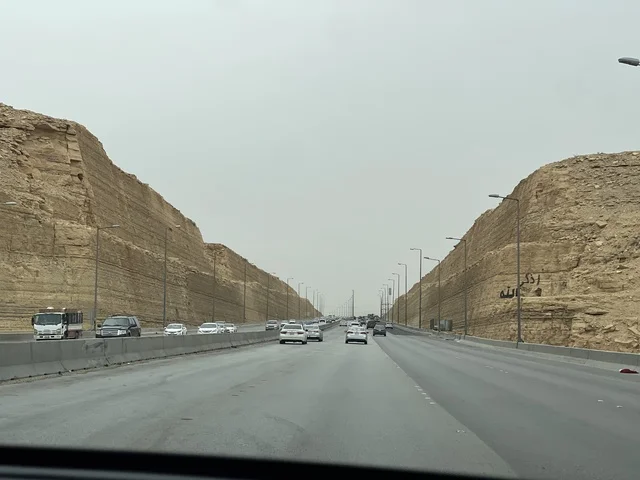 A beautiful natural view of the Tuwaiq Mountains in Riyadh, Saudi Arabia, distinctive tourist areas in Riyadh, famous tourist landmarks.