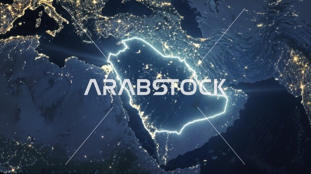 موقع دولة السعوديه بين دول العالم، البلدان المجاورة للمملكة العربية السعودية، خريطة الوطن العربي على الكرة الأرضية باللون الأزرق، الحدود الجغرافية للبلاد