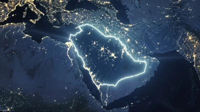 موقع دولة السعوديه بين دول العالم، البلدان المجاورة للمملكة العربية السعودية، خريطة الوطن العربي على الكرة الأرضية باللون الأزرق، الحدود الجغرافية للبلاد