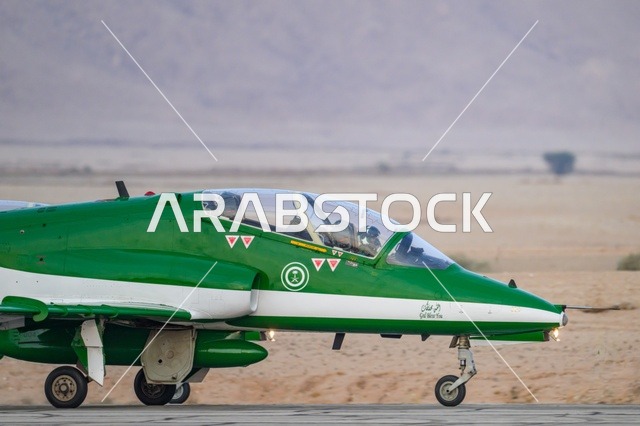 طائرة سعوديه خضراء تهبط على ارض  المملكه العربيه السعوديه ، العروض الجوية للطائرات في الاحتفالات، فعاليات وانشطه ترفيهيه