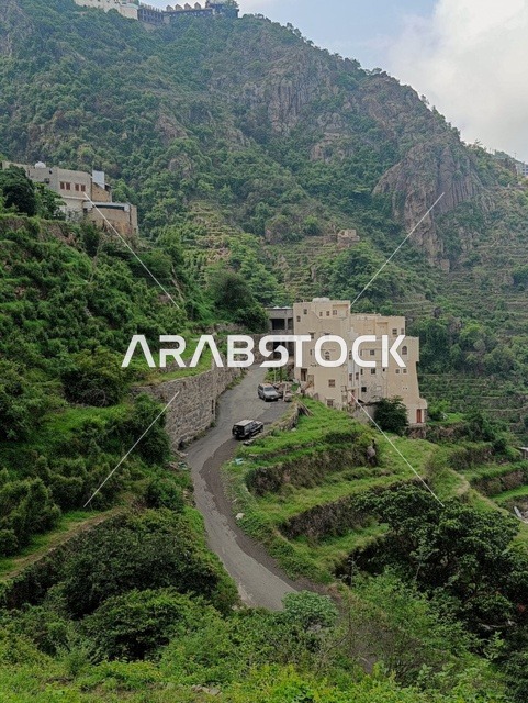 الاماكن السياحية المشهورة، الطبيعة الساحرة في محافظة فيفاء بمنطقة جازان جنوب المملكة العربية السعودية ، النباتات الخضراء والأشجار على القمم والمرتفعات الجبلية في منطقة جازان، المناظر الطبيعية المتميزة