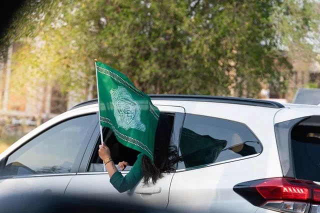 Saudi National Day commemorates September 23, pride, honor, and belonging to the homeland, a festive entertainment event, Saudi Flag Day on March 11, the atmosphere of celebrations for the 95th anniversary in public streets at night, celebrating national holidays and occasions. Saudi National Day commemorates September 23, pride, honor, and belonging to the homeland, a festive entertainment event, Saudi Flag Day on March 11, the atmosphere of celebrations for the 95th anniversary in public streets at night, celebrating national holidays and occasions.