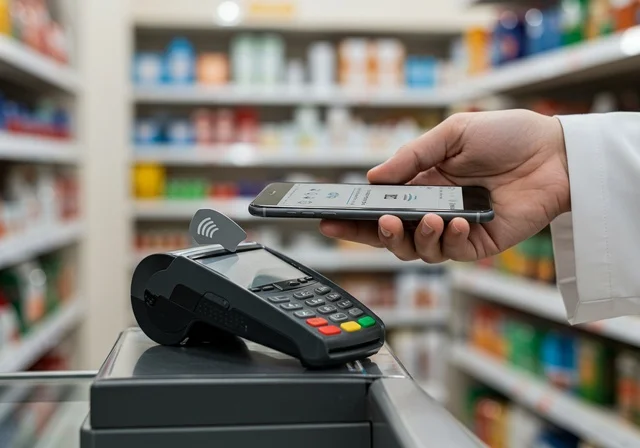 متعة التسوق في سوبر ماركت ، صورة مقربة لرجل عربي خليجي سعودي يقوم بالدفع  بطريقة الكترونية بإستخدام بطاقة الإئتمان البنكية ، دفع حساب المستلزمات المنزلية في مول سعودي ، سهولة الدفع عبر بطاقة الصراف