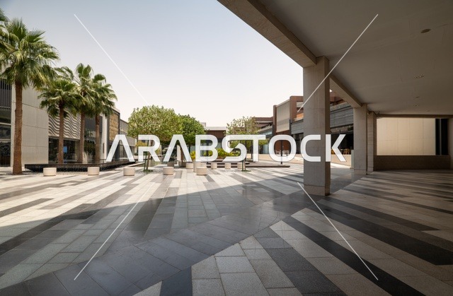 Riyadh Front Project, outdoor seating areas at the Roshan front during the day, a recreational and tourist area in the Kingdom of Saudi Arabia, entertaining family activities and events, entertainment and shopping centers in the city of Riyadh.