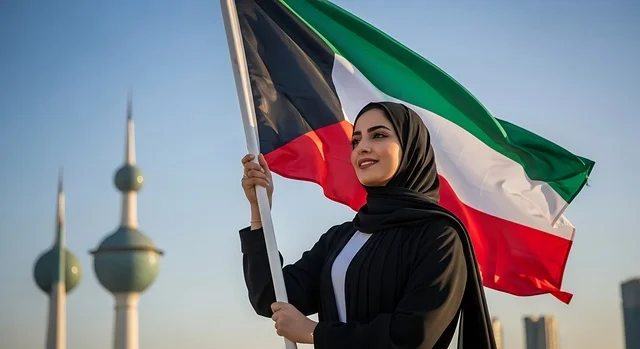 يوم الاتحاد 2 ديسمبر، مفهوم حب الوطن والانتماء إليه، الاحتفال بالأعياد والمناسبات الوطنية، إمرأة عربية خليجية اماراتية ترتدي الحجاب والعباءة تمسك بيدها علم الامارات العربية المتحدة، ذكرى يوم العلم 3 نوفمبر, إحياء ذكرى اليوم الوطني الاماراتي 1971