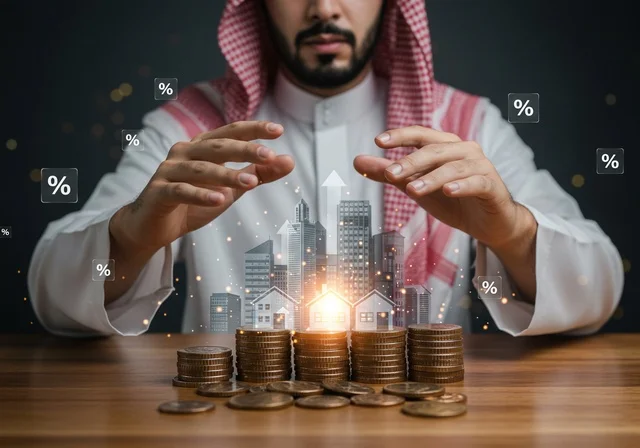 سوق البورصة العالمي، تداول العملة الرقمية، مفهوم التجارة والاقتصاد، رجل عربي خليجي سعودية امامه مجموعة من العملات المعدنية المصفوفة فوق بعضها، خلفيات هولوجرامية مضيئة، ارتفاع وانخفاض الأسهم، الرسم البياني الشريطي والخطي الموضح للمؤشرات الاقتصادية حول العالم
