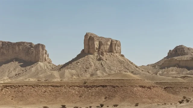 A natural view of the Tuwaiq mountain range in Riyadh, Saudi Arabia, distinctive tourist areas in Riyadh, famous tourist landmarks.