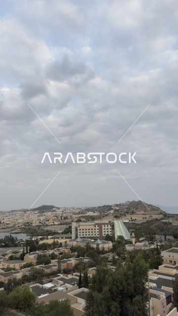 أماكن ومعالم السياحة المشهورة, مناطق القمم والمرتفعات الجبلية, قضاء الوقت الممتع بالرحلات السياحية الترفيهية, المناظر الطبيعية في  أبها في منطقة عسير في المملكة العربية السعودية، جبال ابها المغطى بالغيوم والسحب، الاشجار والنباتات الخضراء