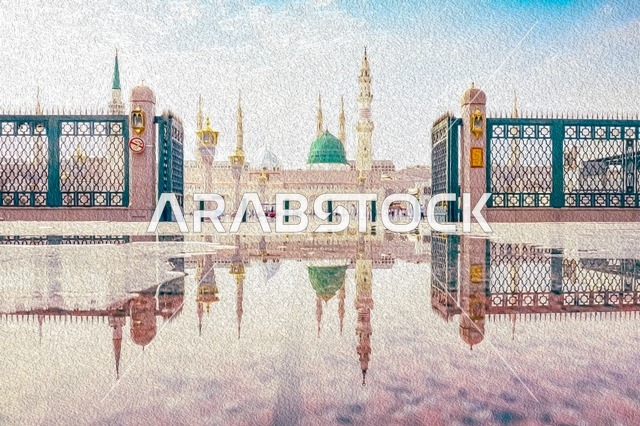 المسجد النبوي الشريف في المدينة المنورة بالمملكة العربية السعودية، الحرم النبوي الشريف، أماكن إسلامية مقدسة، إسلاميات وعبادة، المعالم الدينية الإسلامية، المجمع الخارجي للمسجد النبوي في المدينة المنورة