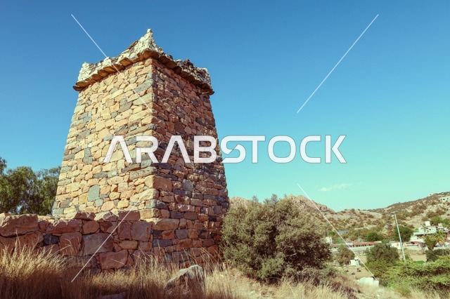 الفن الهندسي المعماري للقصور والبناء القديم، جذب السياح من أنحاء العالم، الفن الهندسي المعماري القديم، حصن تراثي تاريخي من الحجارة،  المعالم السياحية المشهورة، معالم تاريخية وسياحية في منطقة عسير والباحة و أبها والطائف في المملكة العربية السعودية