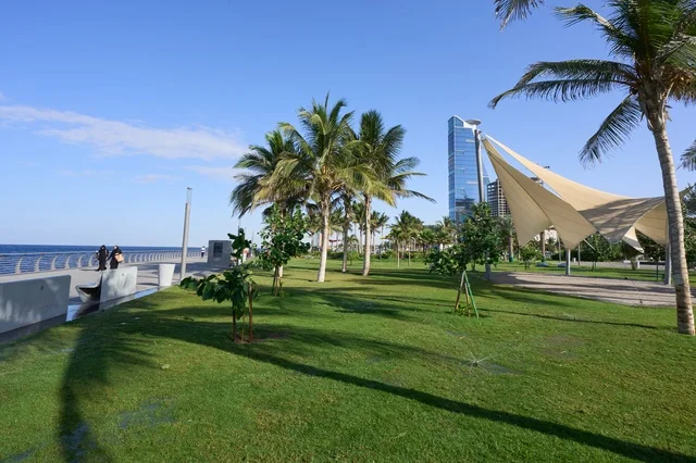 الاستمتاع بالهدوء والمناظر الطبيعية، ،الاهتمام بالتشجير وتوسيع المساحات الخضراء في البلاد، الكورنيش المطل على ساحل البحر الأحمر, مناطق جذب الزوار إلى مدينة جدة الساحلية, معالم وأماكن سياحية مشهورة, الواجهة البحرية في المملكة العربية السعودية, المناظر الطبيعية المائية