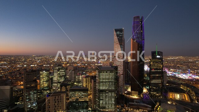 A picture of the King Abdullah Financial Center (KAFED) in Riyadh, Saudi Arabia, financial and economic towers and architectural facilities, tourism in Saudi Arabia, a wonderful view of the King Abdullah Financial Center in Riyadh