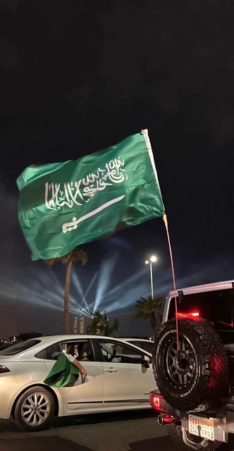 Saudi National Day, September 23rd: Pride, honor, and belonging to the homeland; festive and entertaining events; Saudi Flag Day, March 11th; 95th anniversary celebrations in public streets at night; Celebrating national holidays and occasions