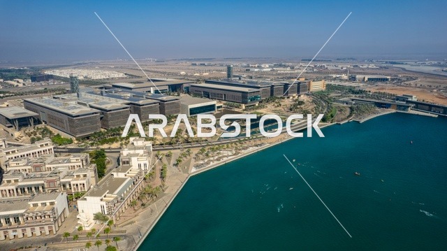 البحارة و دليل لإرشاد السفن، جامعة الملك عبد الله للعلوم والتقنية في ثول, الفن الهندسي المعماري لجامعة الملك عبد الله للعلوم والتقنية، تصوير جوي لجامعة كاوست في مدينة ثول في جدة بالمملكة العربية السعودية، صورة جويه، منارة جامعة الملك عبد الله.