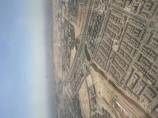 Famous residential areas, an aerial image of the city of Riyadh in the Kingdom of Saudi Arabia, population congestion in the capital, houses and service roads.
