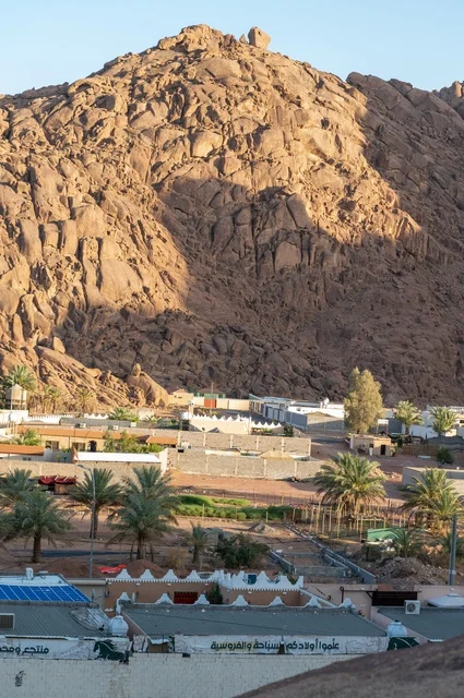 The spirit of the past and the authenticity of the place, traditional rural houses at the foot of the Aja Mountains in the village of Aqda, nature and greenery with the density of the mountains, landmarks and tourist places in the city of Hail in the Kingdom of Saudi Arabia.