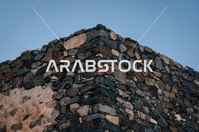 The archaeological tourist attractions in Saudi Arabia, the historic military fortress of Shamsan in the city of Abha in the Asir region, is built from stones and trunks of juniper trees.