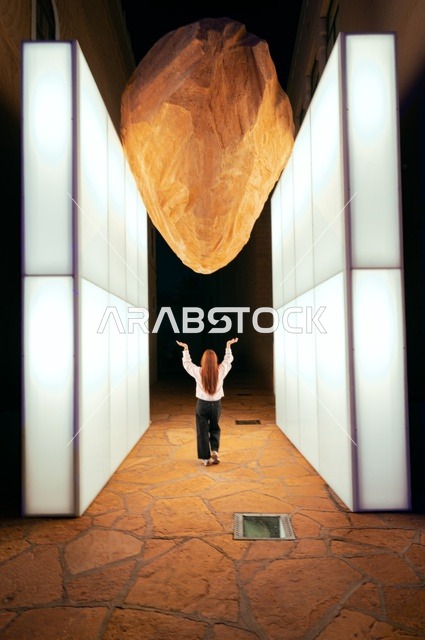 Riyadh Light Festival, enjoying forms of light art, fun recreational activities and events to attract tourists from abroad, annual celebrations and occasions, colorful light shows, an artistic journey for creative light transformation.