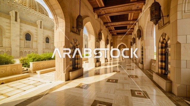 العبادة والتقرب الى الله، أداء الفرائض الدينية، الفن الهندسي المعماري الاسلامي الحديث، ممر جامع السلطان قابوس في محافظة الداخلية في ولاية نزوى، أماكن ومعالم إسلامية دينية مقدسة مشهورة في سلطنة عمان