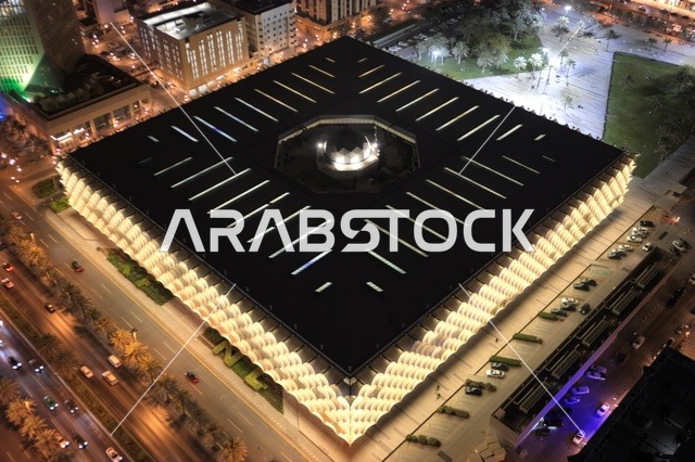 مهرجان نور الرياض موسم 2026 ، أنشطة ترفيهيه ممتعه، طريق الملك فهد بالرياض ، مناسبات واحتفالات وطنية سنويه, تصوير درون جوي لعروض الاضاءه الملونه على أبراج المملكة, فعالية ومهرجان نور الرياض