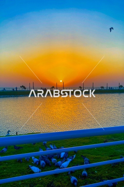 A view of the Khobar Corniche in the city of Dammam, the famous coastal tourist attractions in the Kingdom of Saudi Arabia, areas for recreational trips and marine tours, attracting and drawing tourists from all over the world.