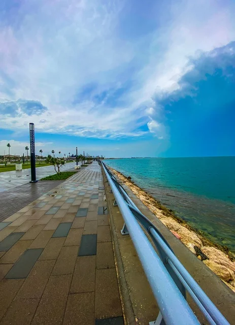 The waterfront and the Corniche of Dammam are family entertainment places and landmarks, a tourist destination to attract tourists to the Kingdom of Saudi Arabia, featuring architectural engineering artworks amidst the marine nature.