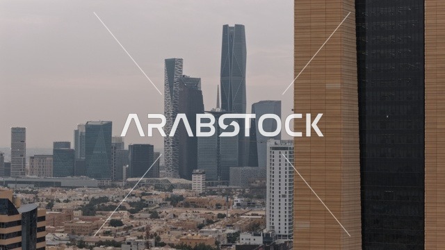 الأبراج وناطحات السحاب،  مركز الملك عبد الله المالي ( كافد ) في مدينة الرياض بالمملكة العربية السعودية، عاصمة الرياض، معالم الرياض السياحية الشهيرة، أفق مدينة الرياض، طرق وشوارع السعودية
