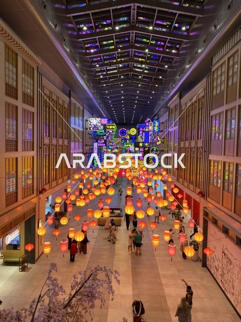 Famous tourist places, the Chinese district, heritage and archaeological neighborhoods in the city of Dubai, landmarks and famous areas in the United Arab Emirates, vector illustrator.