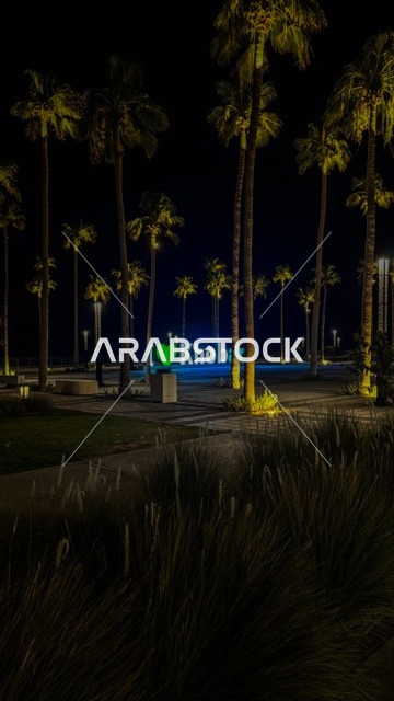 The Corniche of Khobar in the city of Dammam, architectural engineering artworks amidst the marine nature, famous coastal tourist attractions in the Kingdom of Saudi Arabia, areas for recreational boat trips and tours, attracting and drawing tourists from all over the world.