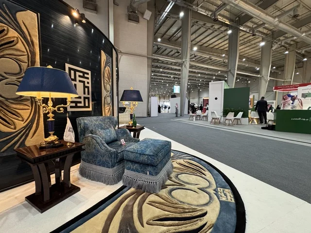 Furniture and home furnishings at the "Made in Saudi Arabia 2025" exhibition, a prominent industrial event aimed at enhancing Saudi national services, showcasing the quality and diversity of national industries and their innovations. The exhibition carries the slogan "We Empower Manufacturing," organized by the Saudi Export Development Authority, 2025 at the Riyadh Exhibition Center.
