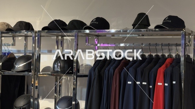 The clothing display location on Volunteer Day, events of the Festival of Wonder Hills in the city of Jubail Industrial in the Eastern Province, an occasion to thank volunteers for their efforts and to raise awareness of their contributions to the community, Kingdom of Saudi Arabia, Global Volunteer Day 2025 at the King Abdulaziz Center for World Culture (Ithra), increasing public awareness of the importance of volunteer work in social development.