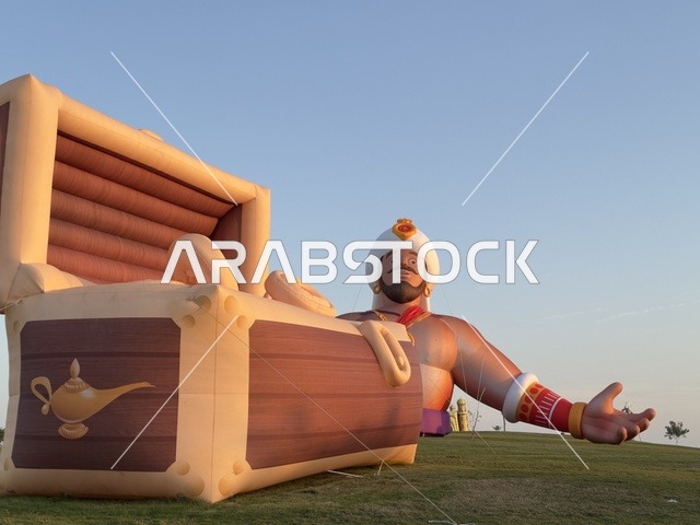 The illuminated sculptures at the 2025 Tlal Al-Ajaib Festival in Jubail Industrial City in the Eastern Province, a tourist destination for families and visitors, feature innovative interactive light shows for families and visitors, as well as various entertainment and educational activities.