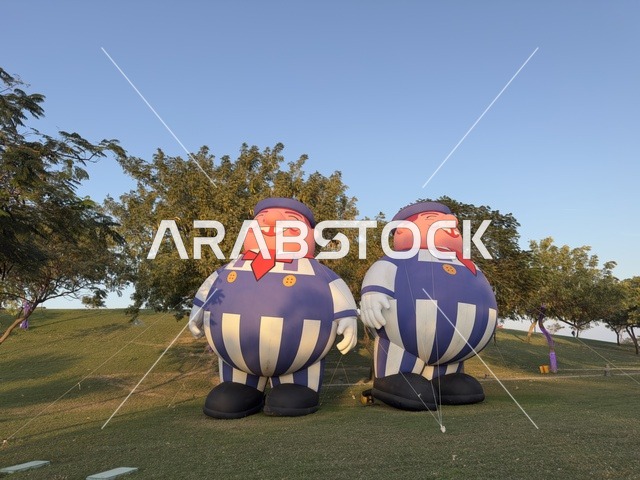 Innovative interactive light shows for families and visitors, various entertainment and educational activities, illuminated sculptures at the 2025 Wonder Hills Festival in Jubail Industrial City in the Eastern Province, a tourist destination for families and visitors.