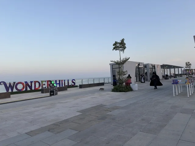 A café and coffee shop for families and visitors at the Wonders Hills Festival 2025 in Jubail Industrial City in the Eastern Province, with various entertainment activities and tourist attractions.