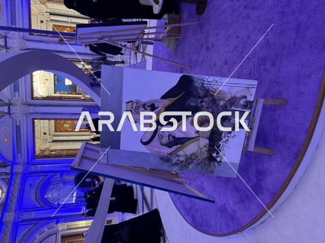 لوحة فنية بتقنية الرصاص والفحم لخادم الحرمين الشريفين الملك سلمان بن عبدالعزيز وولي عهده، ملتقى ريادة الأعمال وأنماط العمل الحديث (DeveGo 2025) في مركز الملك عبدالعزيز الدولي للمؤتمرات بمدينة الرياض، الفترة من 21 وحتى 23 من ديسمبر 2025 ، مستقبل العمل الحر والتقنيات الحديثة في المملكة العربية السعودية