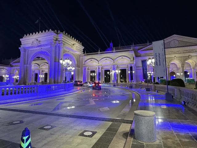 The entrance of the King Abdulaziz International Conference Center in Riyadh, the Entrepreneurship and Modern Work Styles Forum (DeveGo 2025), from December 21 to 23, 2025, brings together entrepreneurs, experts, and visitors, focusing on the future of freelance work and modern technologies.