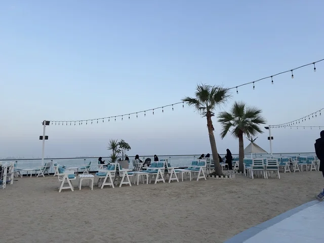 Various recreational activities, upscale coastal atmosphere at Bahar Takiya in the Eastern Province of Dammam on December 24, 2025, Kingdom of Saudi Arabia, a marine tourism and entertainment destination, upscale restaurants and cafes.