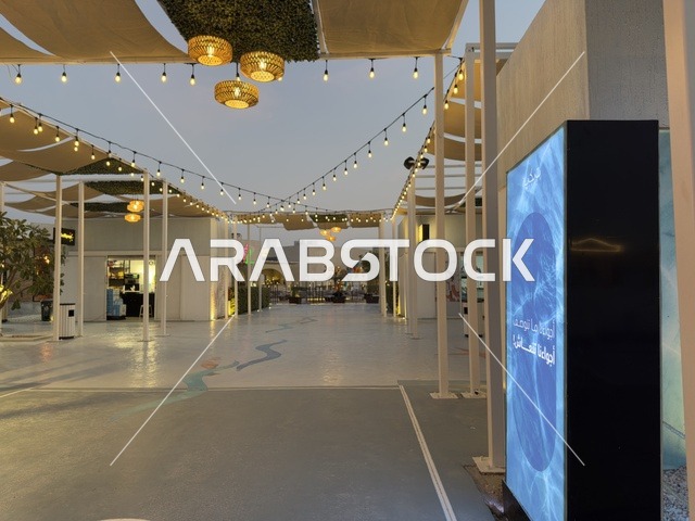 Diverse restaurants and cafes at Bahar Takiya in the Eastern Province of Dammam on December 24, 2025, Saudi Arabia, a marine tourist destination, enjoyable recreational activities, an exceptional experience on the shores of the coast.