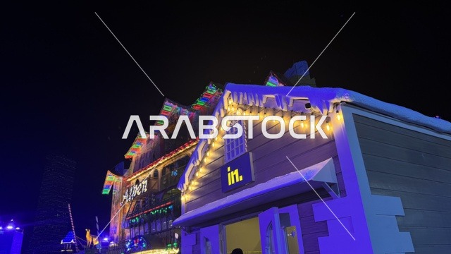 متجر للتسوق في مهرجان هايد بارك الشتوي من 14 نوفمبر 2025 إلى 1 يناير 2026، فعالية موسم جدة 2025 ، ونتر وندرلاند جدة في حي الشاطئ بالقرب من الكورنيش على طريق الملك عبدالعزيز، وجهة ترفيهية شتوية كبرى