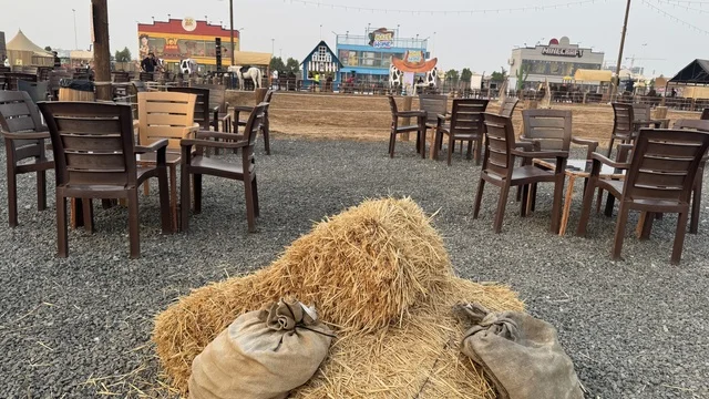 جلسة خارجية هادئة، وجهه سياحية ترفيهية، بلدة ساوث ويست (الكاوبوي) في حي الزهراء على طريق الملك عبد العزيز في مدينة جدة لعام 2025، ارتداء زي الكاوبوي الامريكية، مكان لقضاء وقت ممتع في المملكة العربية السعودية، مباني على الطراز الكلاسيكي الغربي