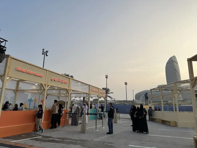 A food festival in the outdoor gardens of Ithra in Dhahran, Eastern Province, Saudi Arabia, on December 28, 2025. Family-friendly and entertaining atmosphere, famous restaurants and live cooking shows, an entertaining and educational experience, diverse global flavors, enjoyable outdoor seating.