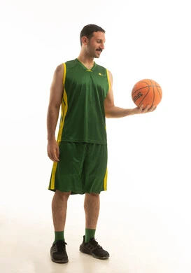Saudi Arabian Basketball Player in Green Uniform Studio Shot