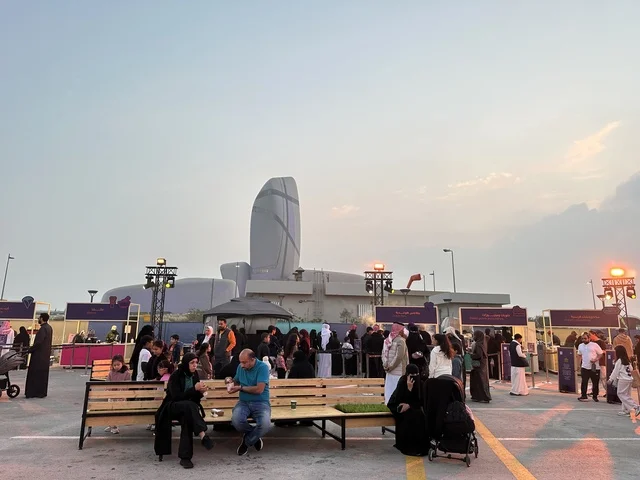 A variety of international flavors at a food festival in the outdoor gardens of Ithra in Dhahran, Eastern Province, Saudi Arabia, on December 28, 2025. Family-friendly and entertaining atmosphere, a recreational and educational experience, international and local restaurants, enjoyable outdoor seating.
