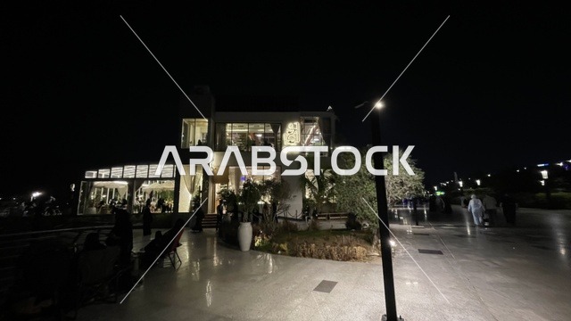 مطاعم ومقاهي مطلة على الواجهة البحرية ، واجهة أبحر على كورنيش جدة الشمالي بمدينة جدة، المملكة العربية السعودية، وجهة سياحية وترفيهية بحرية، ممشى ساحلي بإطلالات مفتوحة على البحر الأحمر، أنشطة ترفيهية متنوعة ،  أجواء عائلية هادئة ومميزة