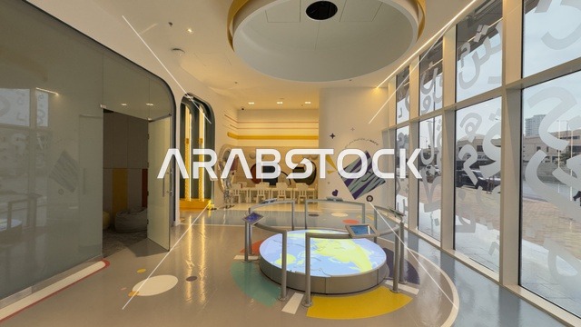 Developing reading and expression skills, the Arabic Language Exhibition for children at the King Salman Global Center for the Arabic Language in Al-Warood neighborhood in Riyadh, on December 11, 2025, cultural and recreational activities for children, enjoyable educational atmosphere in the Kingdom of Saudi Arabia, interactive educational experience.