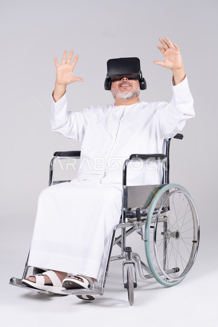 Emirati Man in Wheelchair Using VR Headset