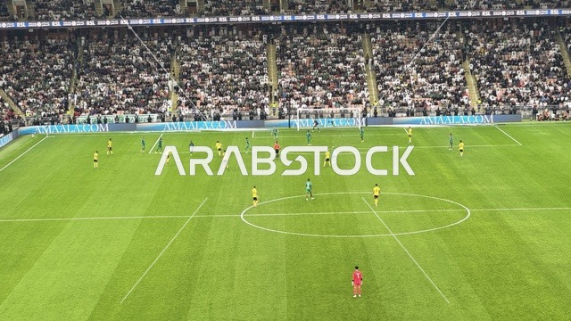 The excitement of the fans and supporters, the victory of Al-Ahli team, the match between Al-Ahli and Al-Nasr on January 2, 2026, in the Roshan Saudi League, at King Abdullah Sports City (the Jewel) in Jeddah.