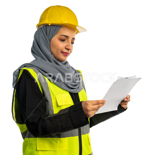 Portrait of a Saudi Arabian Gulf architect holding a construction plan